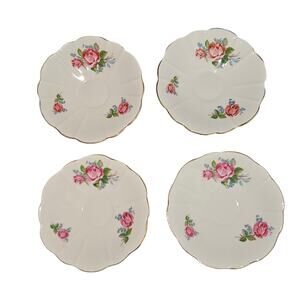 Royal Stuart Spencer Stevenson England Floral Bone China Saucers Set of 4